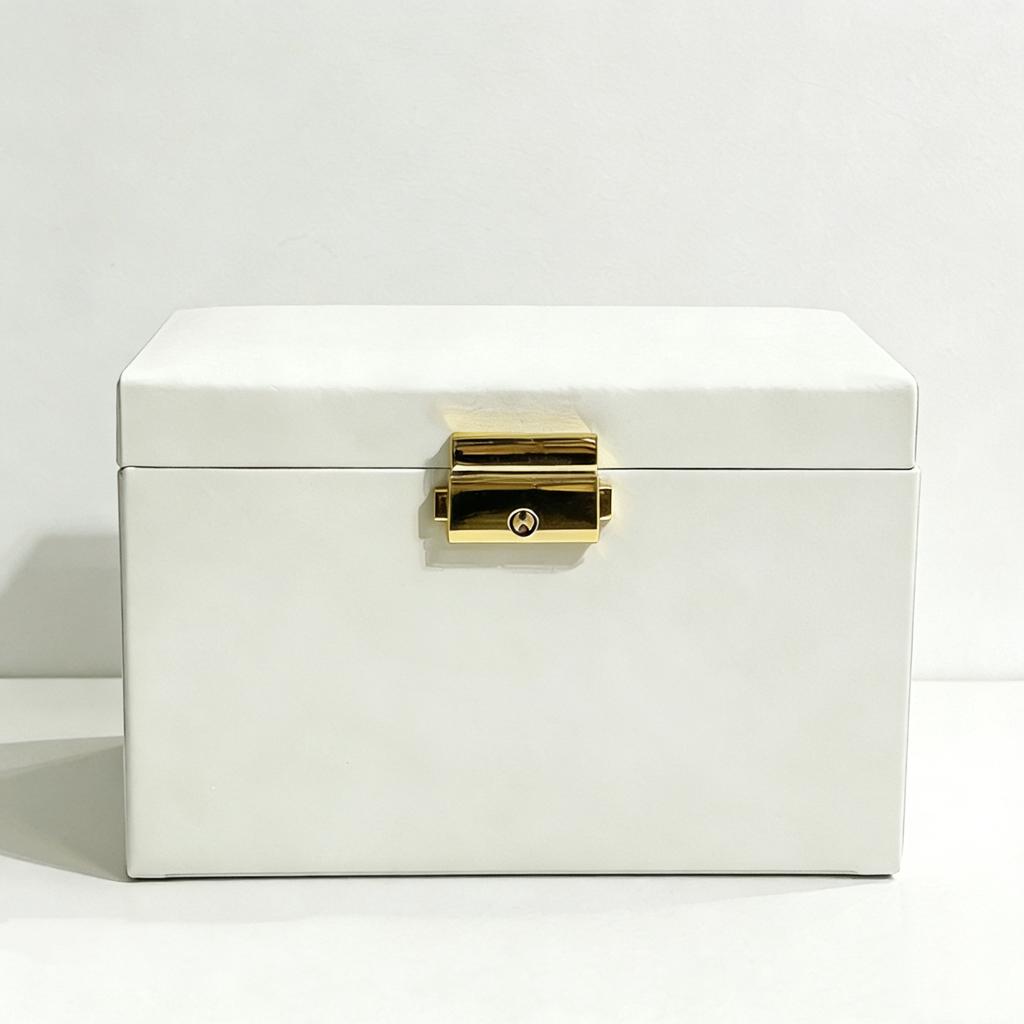 Simple Three-Layer Leather Drawer Jewelry Box Earrings Jewelry Storage Box Stud Earrings With Lock Jewelry Box Set
