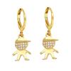 Fashion, Simple and Versatile Boy Earrings for Women Niche Design Cartoon Earrings Golden
