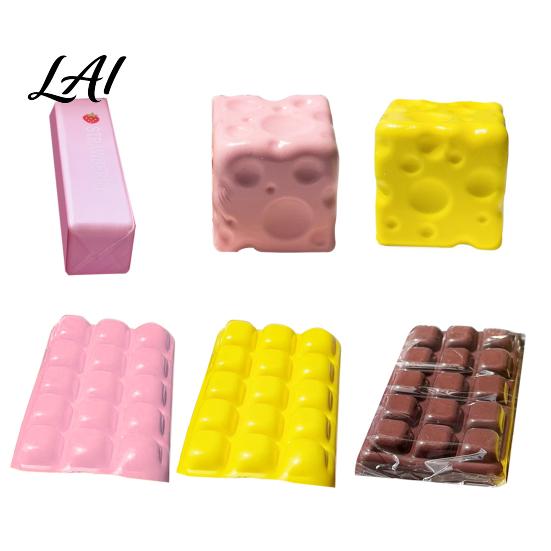 Cheese Cube Squeeze Toy Fake Toy Anxiety Relief Sensory Shape Stress Slow Rising Pinch Home Office Relaxation Tool Reduction Gadget
