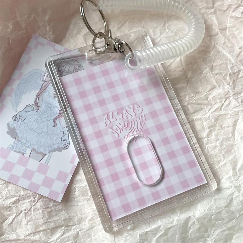 1Style School Card Access Card Holder Acrylic Transparent Protective Sleeve Id Card Bus Meal Worker Id Card Holder