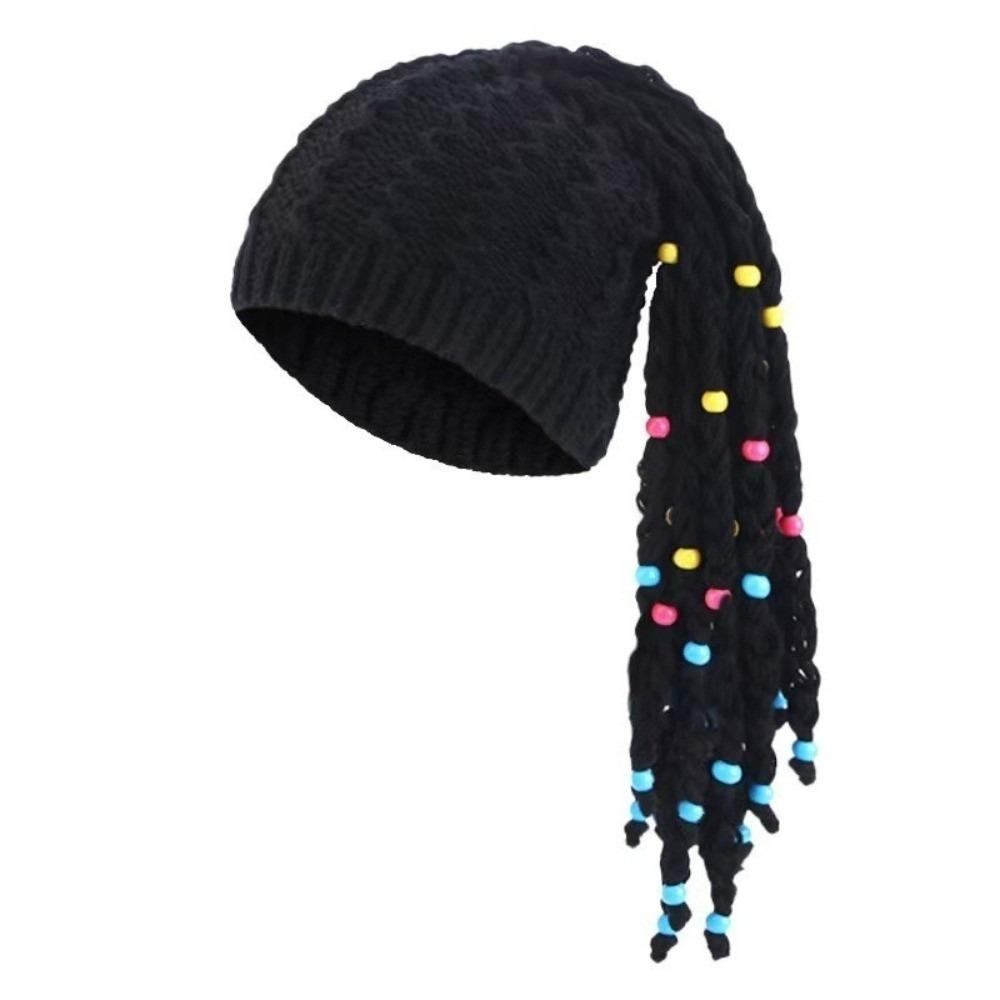 Faux Braid Dreadlock Beanie Knitted Braided Wig Hat Colorful Faux Braid Hat  Daily Outing
