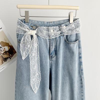 Long Lace, Small Silk Scarf, Belt, Women'S Multi-Functional Hair Tie, Headband, Thin Spring And Summer Foreign Style With Shirt Ribbon.