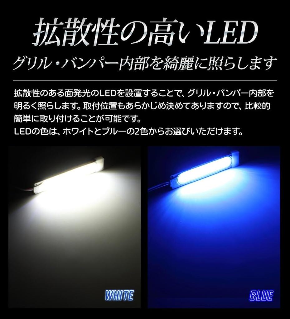 Yours YARIS G Grade LED Grille Illumination Set of 2 Custom Parts Accessories for (X & Only) (Blue) & Dress-Up (y22-1924blur [2] M)
