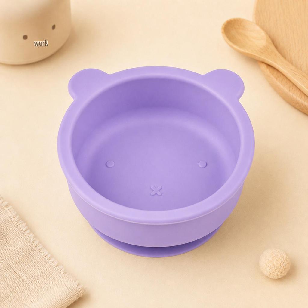 Silicone Suction Bowl & Plate Set for Kids – Baby Bear Design, Anti-Fall, Food Grade Material