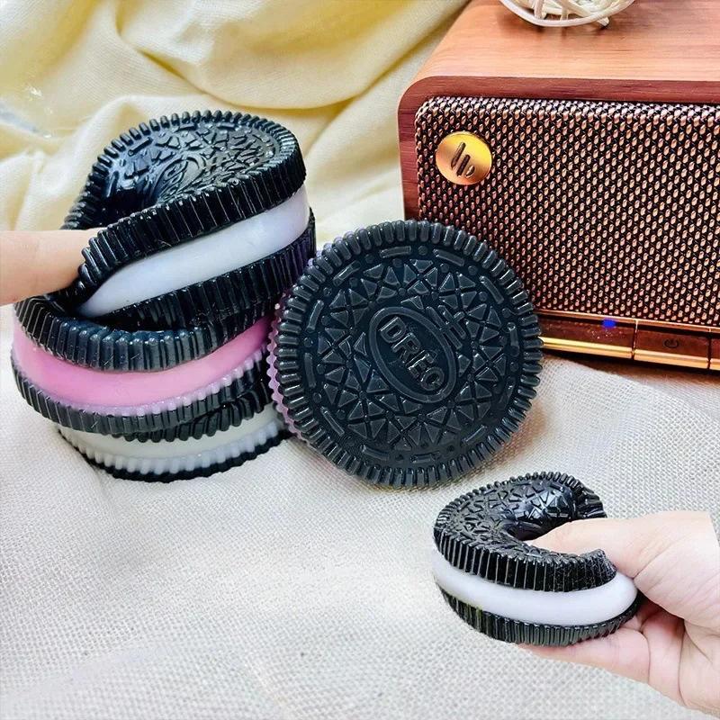 Super Soft Oreo Biscuit Stress Pressure Relief Toy Pinching Cookies Simulation Biscuit Decompression Handmade Squeeze Toy Gift