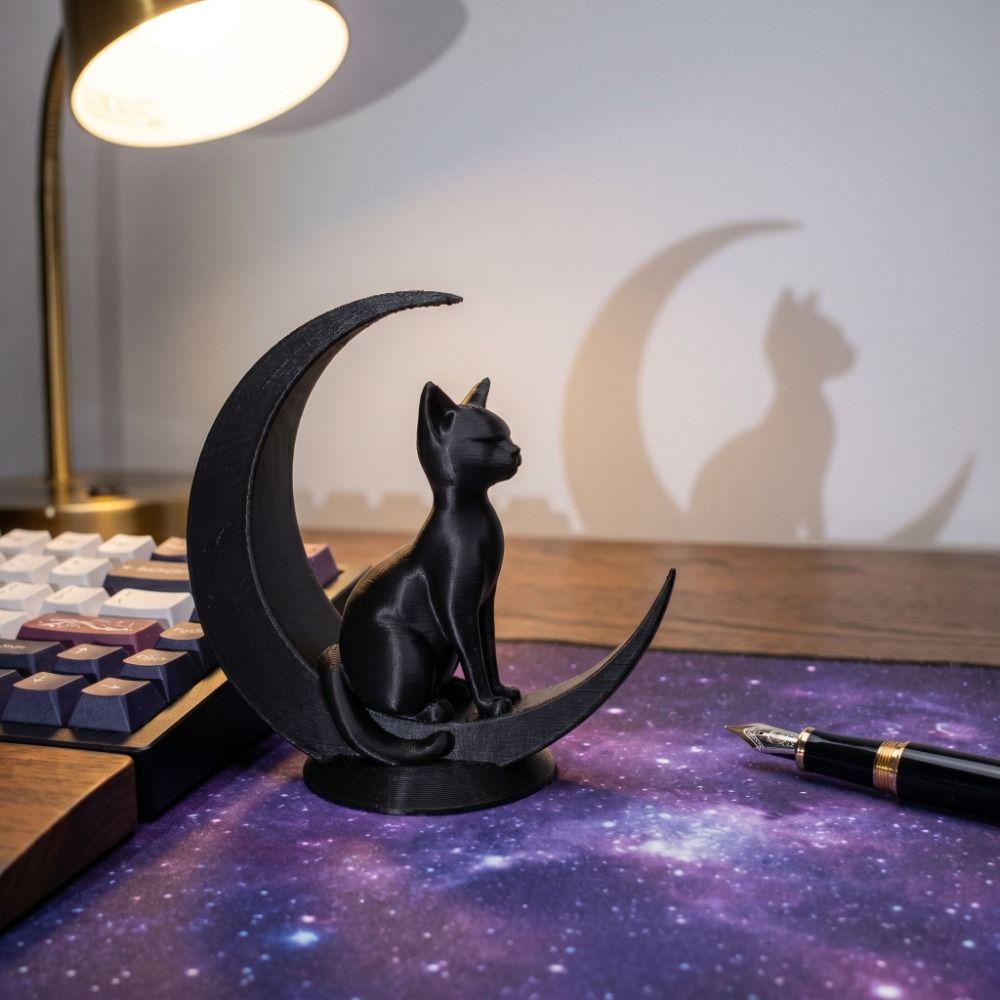 3D Printed Cat Sculpture Art Crafts Desktop Decoration Cat Figurine Cat Statue  Table