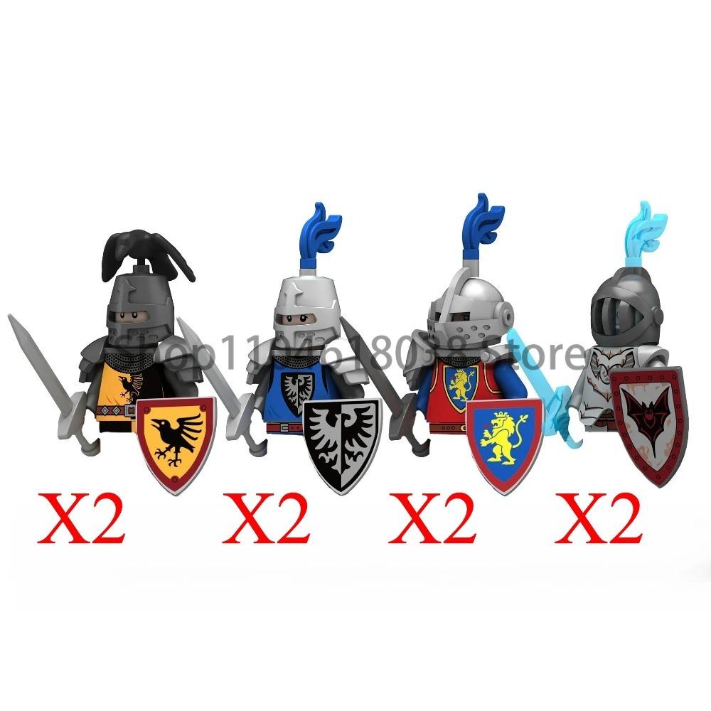 Green Dragon Raven Knights Shield Action Figures MOC Medieval Ancient Knights Scene Building Block Creative Toys for Children