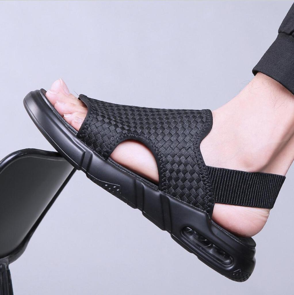 Fashion Men Sandals 2024 Breathable Weaving Men Summer Sports  Shoes Man buffer Casual Beach Slippers Comfortable Barefoot Sandals Homme