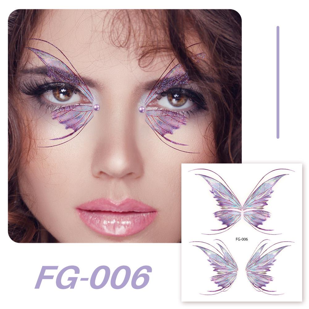 Ruikalong Waterproof Long-Lasting Glitter Butterfly Tattoo Sticker for Children's Makeup