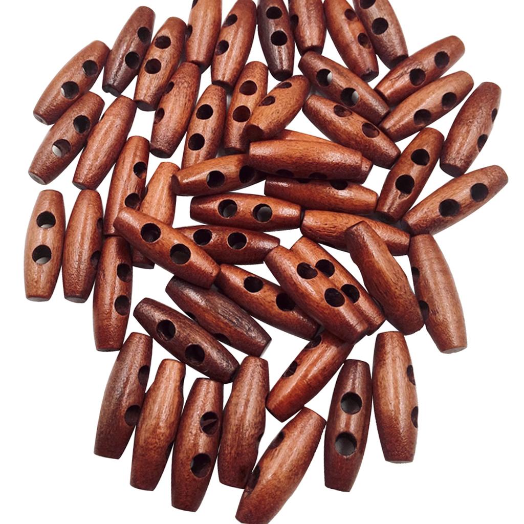 Wooden Sewing Button 2 Hole Vintage Style for Craft Decoration Needlework and Dress Making