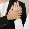 Gold Color Lover Crystal Stainless Steel Rings for Men Women Engagement Wedding Band Fashion Valentine's Day Jewelry