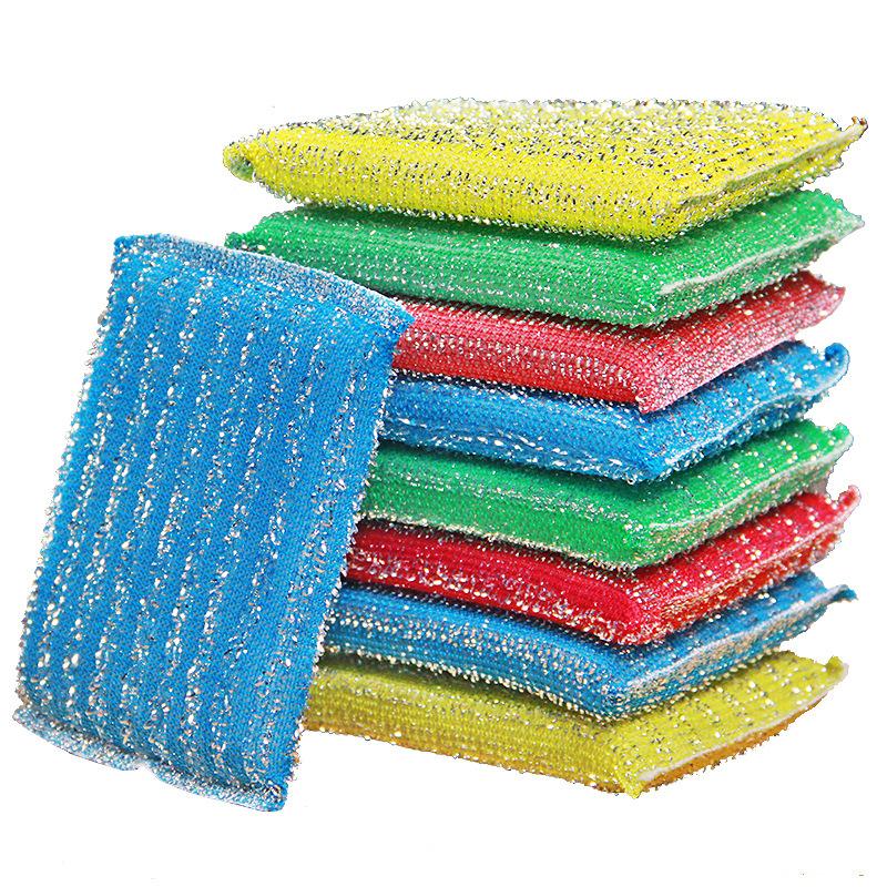 

Sponge Household DIshwashing Cloth Colourful Scouring Pad Kitchen Cleaning Pot Scrubbing Cloth Absorbent Dishwashing Cloth