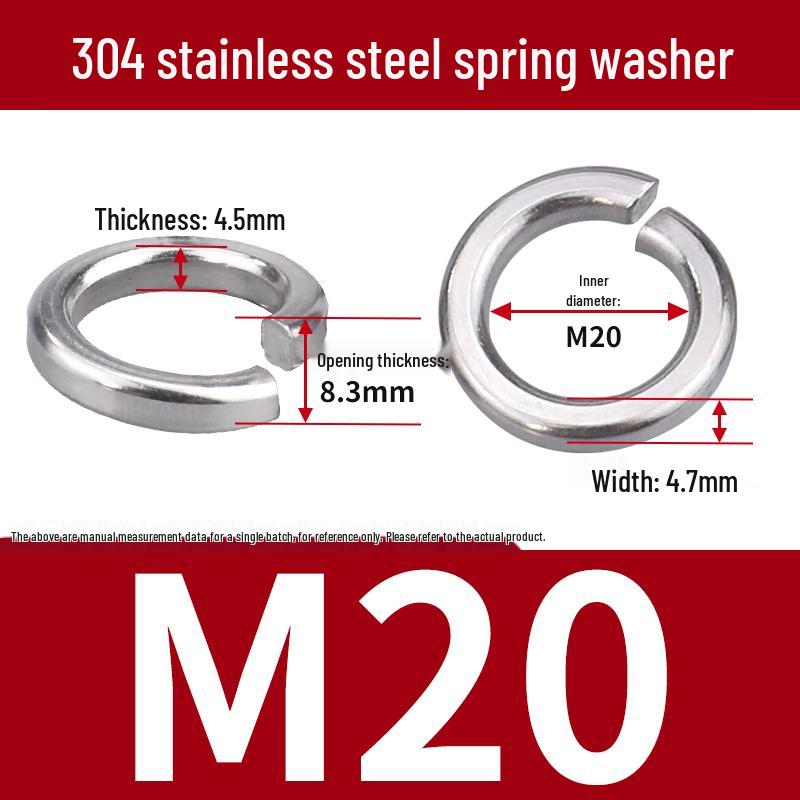 Stainless Steel & Blackened Carbon Steel Spring Washers (M1.6-M42) Elastic Open Washers