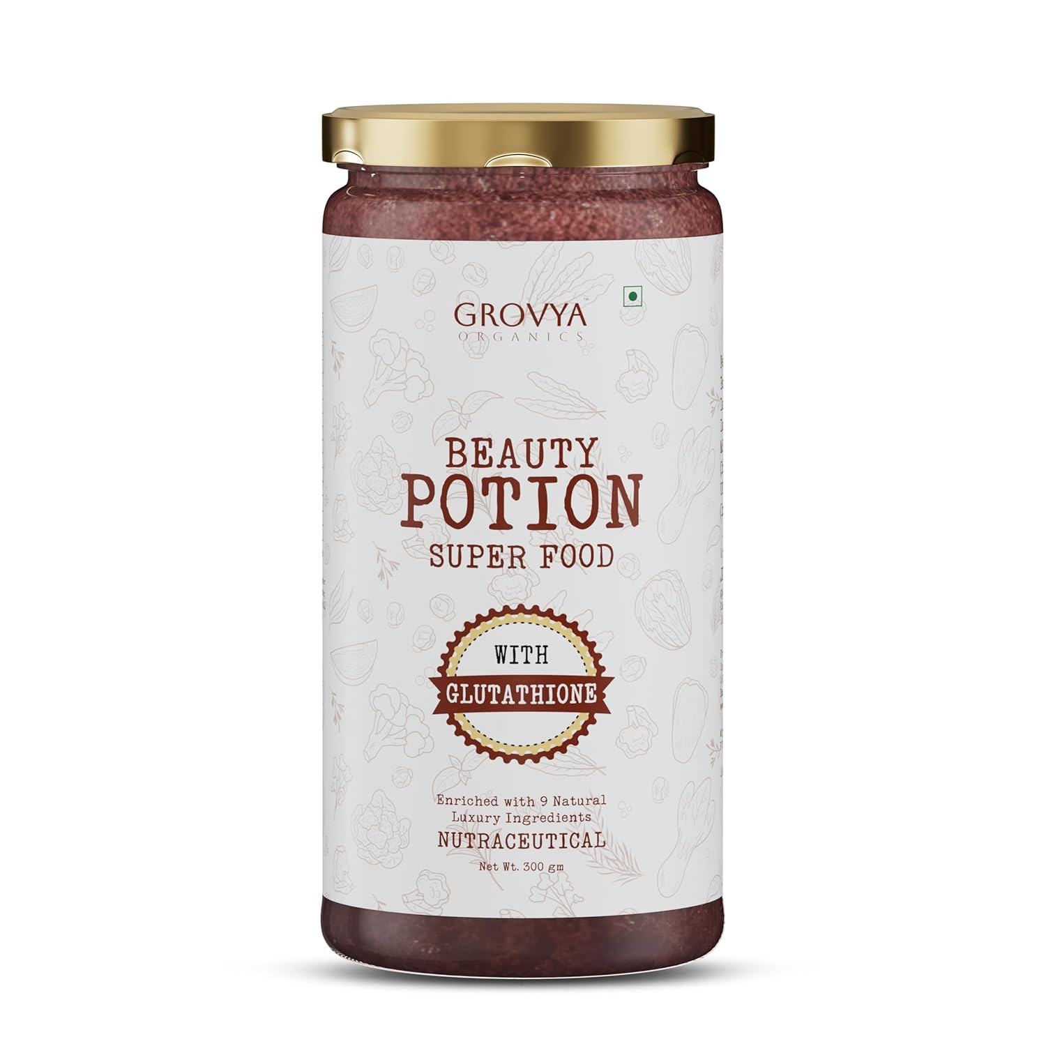 

Grovya Organics Эликсир Красоты Суперфуд с Глутатионом Осветление Кожи Детокс Антиоксидант Сияние Кожи Порошок 300 г