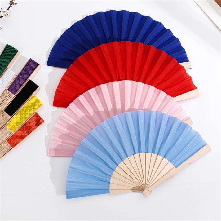 Elegant Foldable Fan With Single Color Silk Cover Practical Craftsmanship Perfect For Important Gatherings