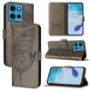 For Motorola Moto G75 5G Wallet Case with Wrist Strap Butterfly Imprint Leather Phone Cover