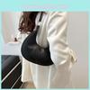 Chic Moon Shape Commuter Crossbody Bag With Stitching Details For Daily Outfits