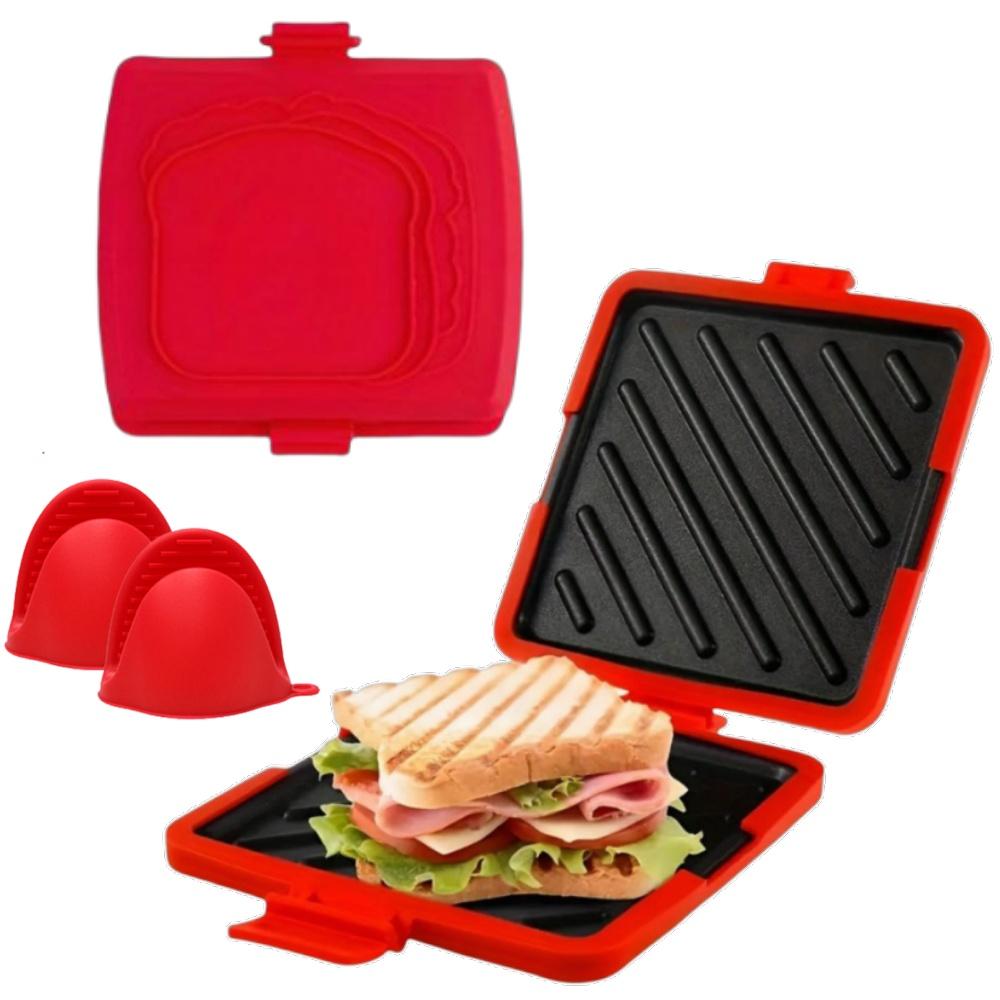 Microwave Sandwich Maker Oven Toaster for Quick Breakfast Bread Steak Sausages Baking Tray Food Grade Kitchen Toast Grilling Pan