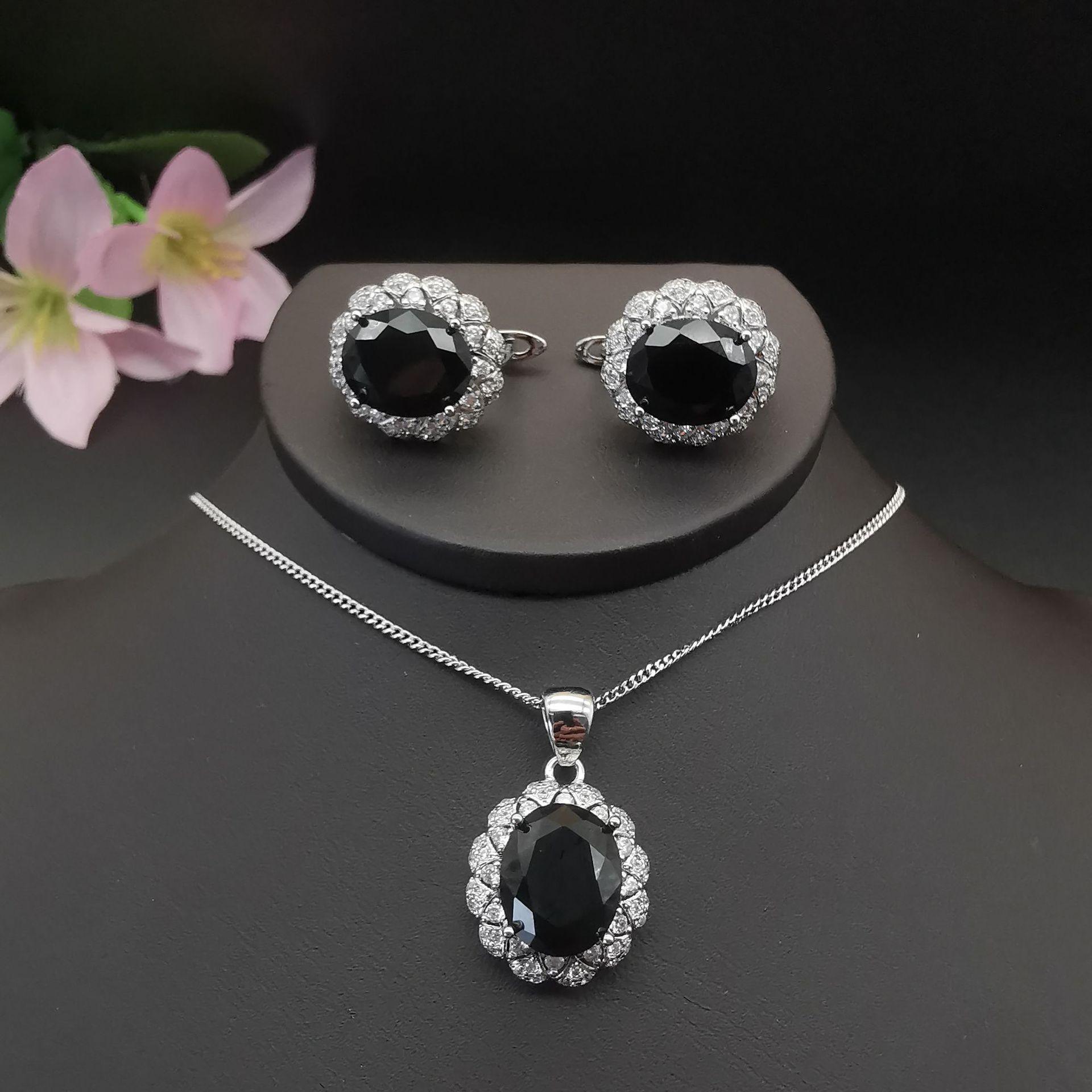 

Элегантные серьги Модные аксессуары Аметист Цирконий Ожерелье Серьги