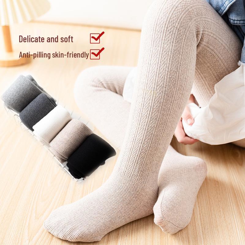 Girls' Cozy Thermal Cable Knit Fleece Leggings - Slim Fit, Thickened for Winter Warmth