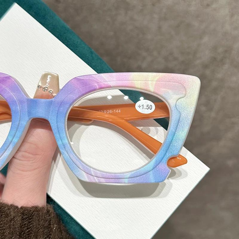 Fashion Colorful Reading Glasses Women Multi-color Dazzling Presbyopia Glasses Large Frame Anti Blue Light Far Sight Glasses