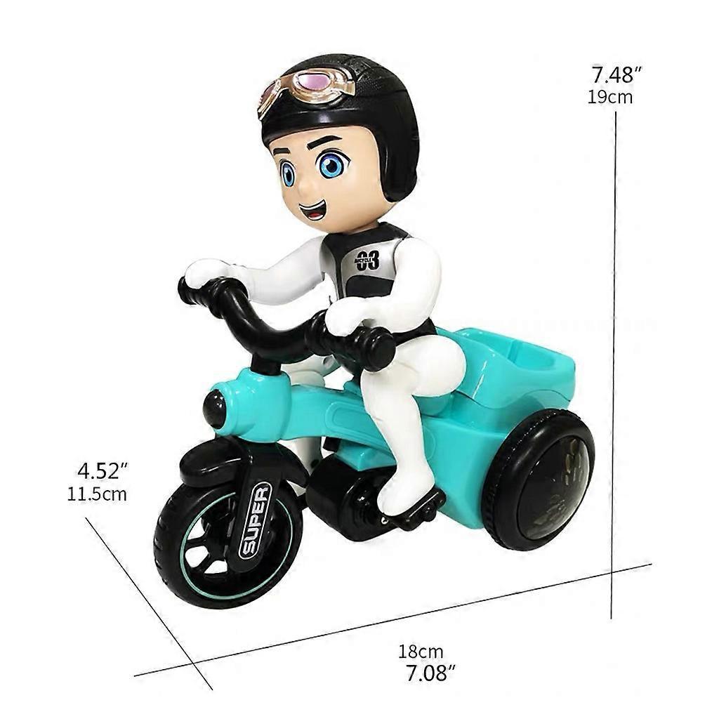Electric Mini Car Toy Stunt Bike Toy for Kindergarten Interactive Learning Toy with Music Funny Gift for Activity Center  Orange