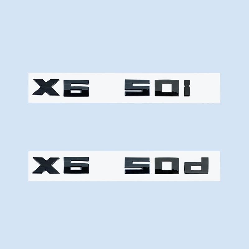 Chrome Black 3D Numbers M X6M50i X6M50d X6 M50d M50i ABS Emblem for BMW X5 Series E71 G06 Car Trunk Badge Logo Sticker