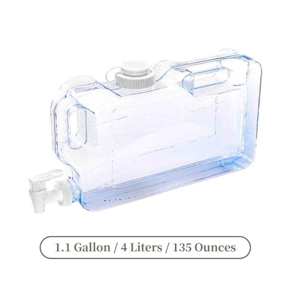 4L Water Storage Container Transparent Camping Water Tank Outdoor Drinking Bucket  Water Equipment