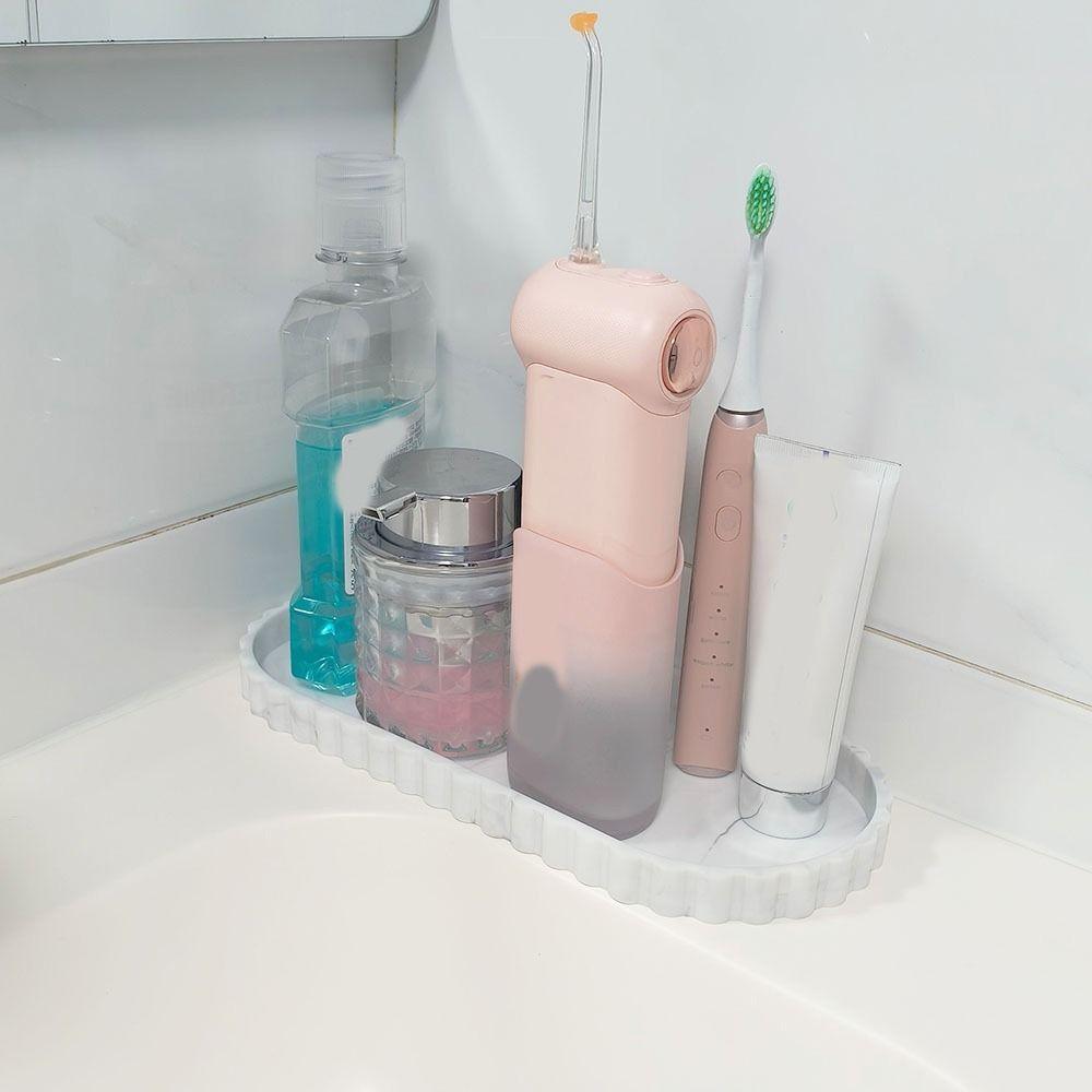 Oválná úložná miska s vlnitým okrajem Mramorový vzor Úložná miska na toaletní stolek Podnos na vystavení šperků Toaletní stolek