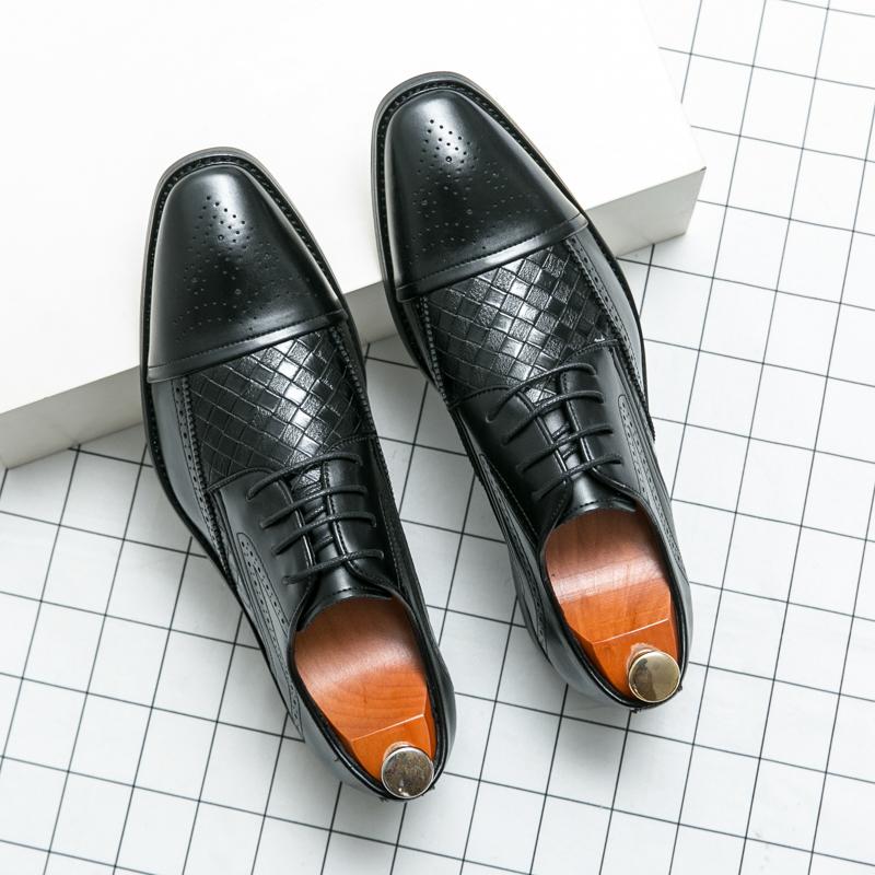 Gentleman Fashion Business Leather Shoes Mens Office Shoes Lace-up Shoes Office Shoes Luxury Leisure Italy Style Plus Size 38-48