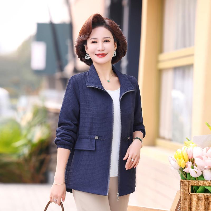 2025 Autumn Style Turn-Down Collar Jacket for Middle-Aged Women