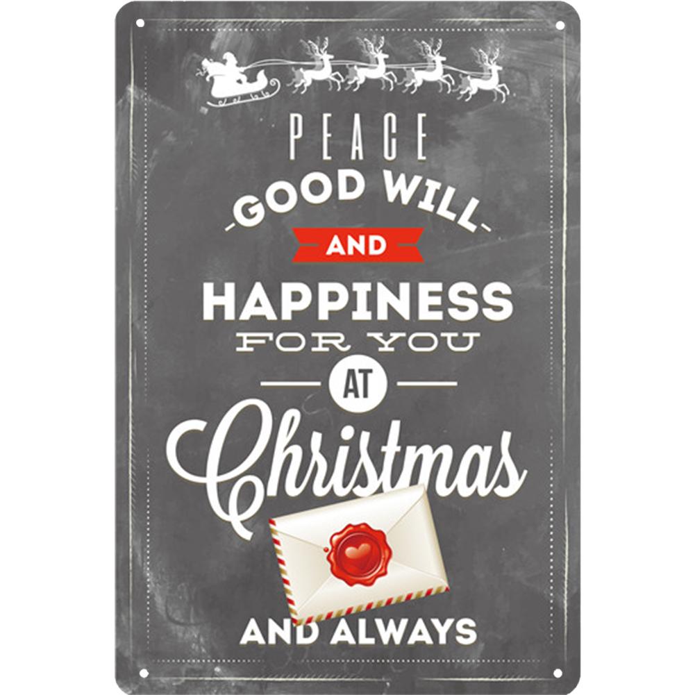 Merry Christmas Metal Tin Sign Plaque  Cartoon Elk Santa Claus Iron Painting Home Bar Cafe Pub Decoration Wall Art Plates