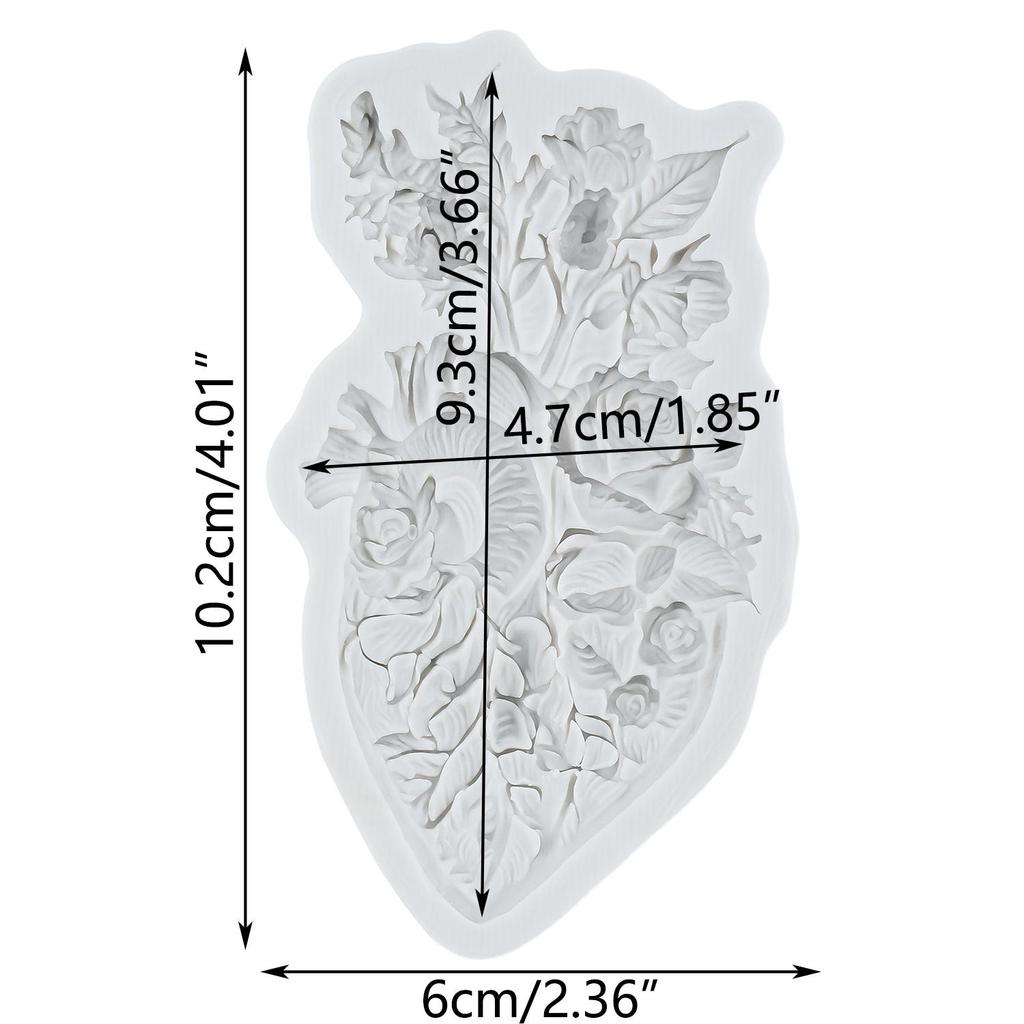 Human Organs Silicone Mold Lung Heart Brain Skull Skeleton Fondant Molds Cake Decorating Tools Cupcake Topper Candy Sugar Craft Gum Paste Polymer Clay