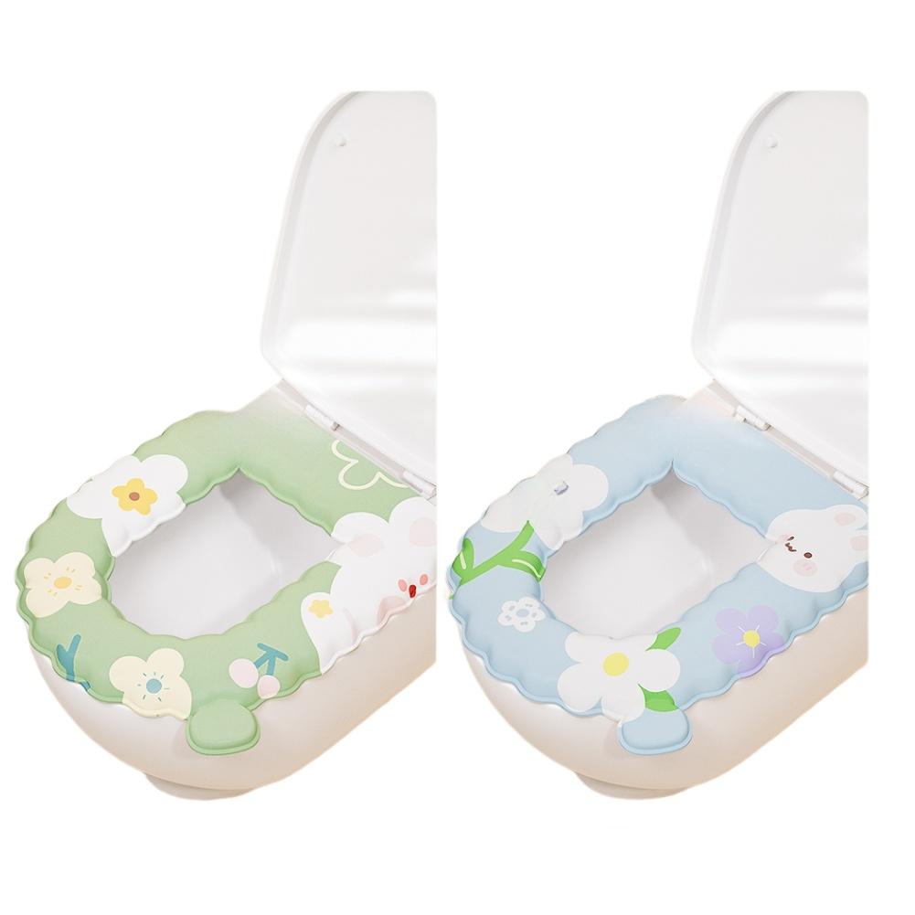 

Toilet Seat Cover Made of Waterproof EVA with Bunny Pattern Non Slip Base for O U V Shape Toilets Comfortable Sitting Support