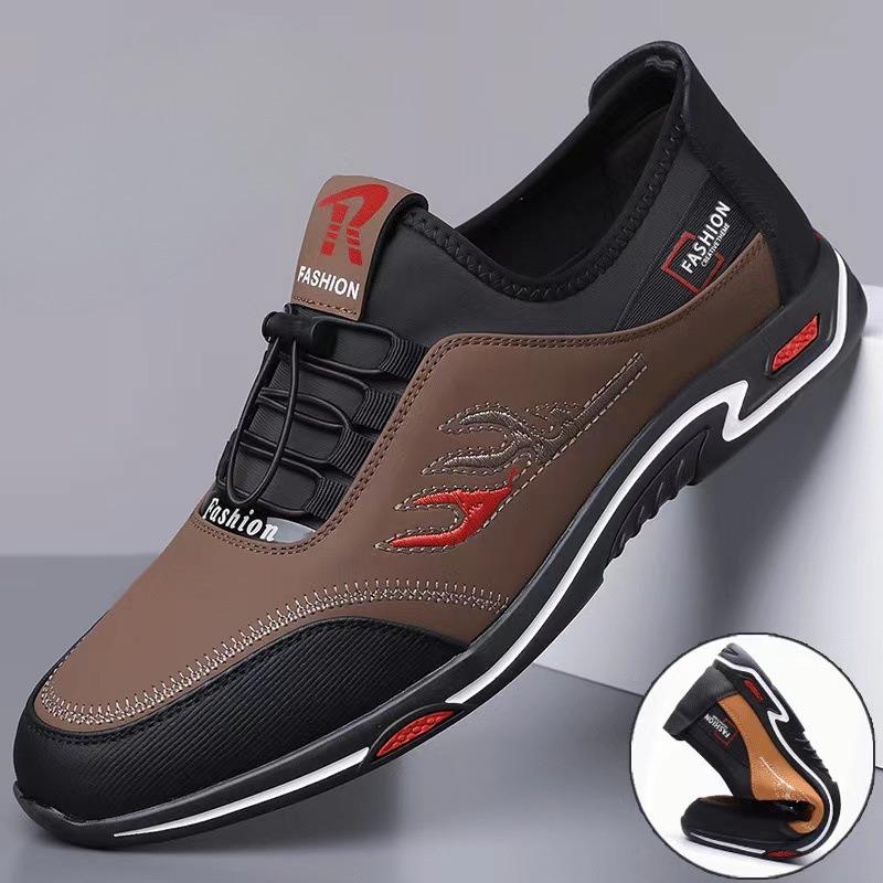 

Модные весенне-осенние кожаные повседневные кроссовки для мужчин, новые дизайнерские мужские туфли с мягкой подошвой, модные спортивные туфли Zapatos Para Hombre 38