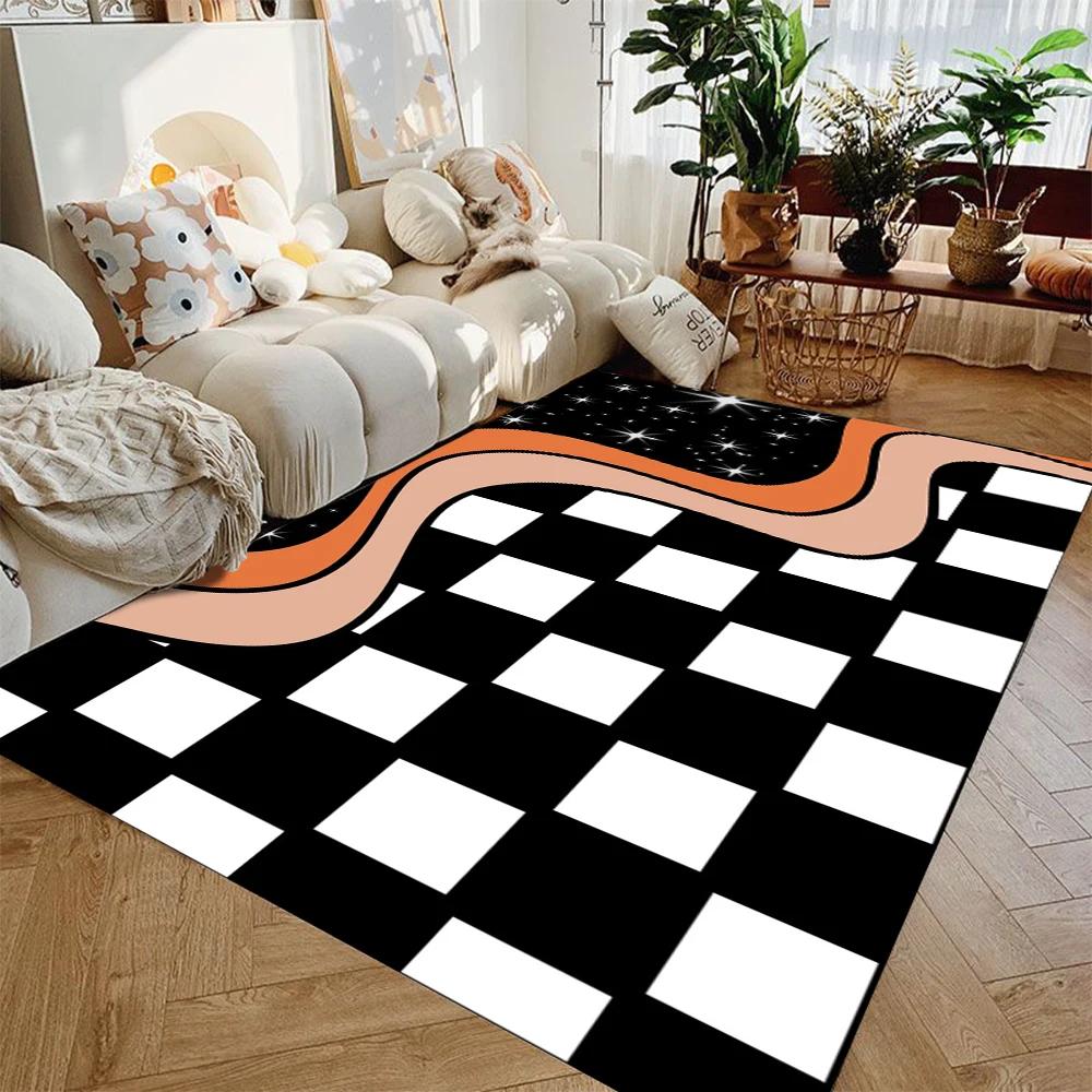 

Grid Stripe Abstraction Area Rugs for Living Room Living Room Bedroom Geometric Style Carpet Rugs for Room Dorm 40x60cm16x24in