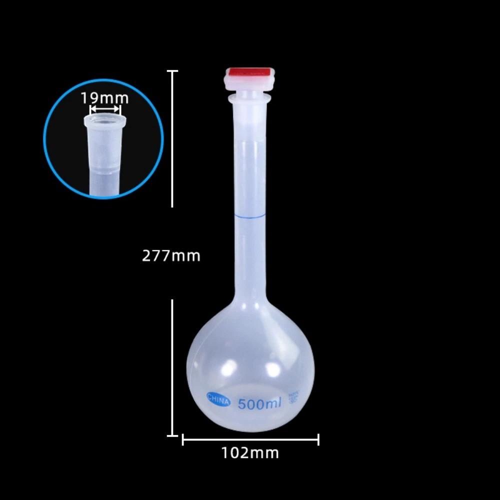 25/50/100/250/500/1000ml Messkolben mit Stopfen Langer Hals Messkolben Kunststoff Graduierte Flasche