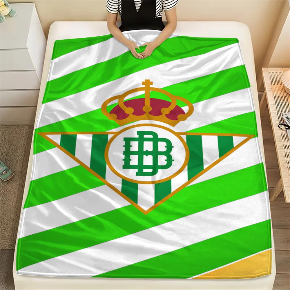 1Pc Real Betis Print Flannel Blanket, High quality Comfortable for All Seasons, Home Decor, Warmth and Comfort, Perfect for Christmas GiftS