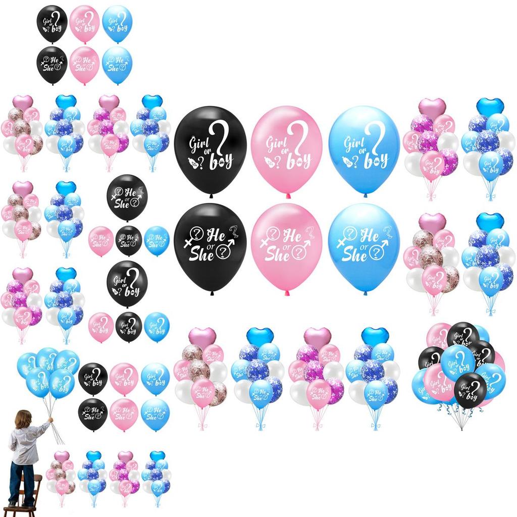 Adorable Baby Gender Reveal Party Decoration Latex Sequin Balloons Set For Special Moments