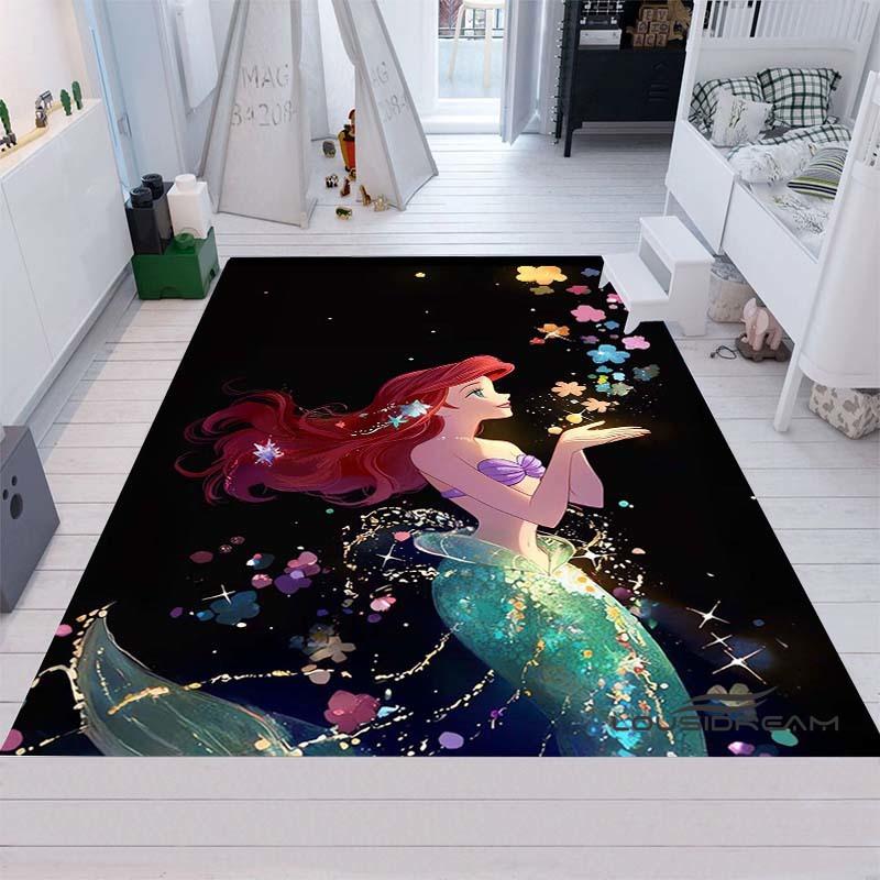Cute Cartoon The Little Mermaid Ariel Princess Rug, Bedroom Playmat, Living Room Rug, Home Decor, Holiday Gift 60x90cm