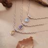 Color Treasure Jewelry Natural Topaz Amethyst Citrine Necklace Women'S S925 Silver Droplet Pendant