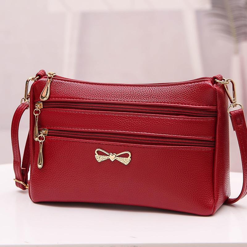 Bag women's summer crossbody shoulder women's bag women's mother shopping and running Jianghu lychee pattern women's bag crossbody bag