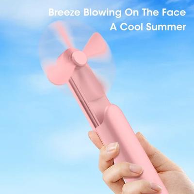 3 In 1 Foldable Handheld Fan 2000mAh Power Bank USB Rechargeable Portable Mini for Outdoor Travel Camping
