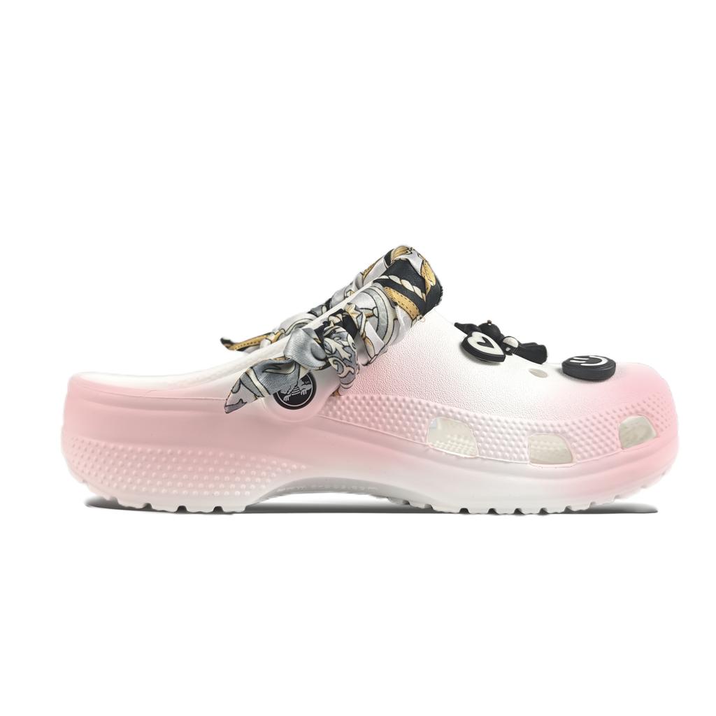 Crocs Crush Clog EVA hello Meow Decorative Buckle Hand Painted Graffiti Casual Fashion Versatile Hole Shoes Unisex White