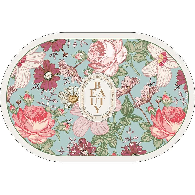 Bathroom Floor Mat Absorbent Quick-Drying Diatom Mud Non-Slip Shower Room Toilet Floor Mat Easy To Care Bathroom Toilet Mat