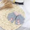 Half finger children's gloves winter baby warm and cold gloves five finger cute student gloves children's gloves