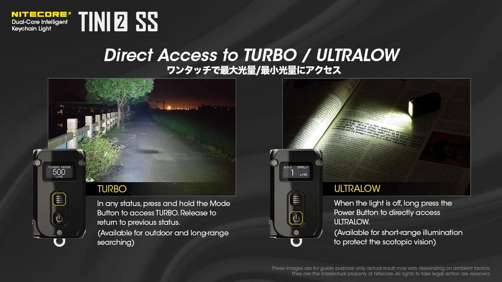 NITECORE TINI2 ss Stainless Steel Body Powerful Flashlight with 5 Brightness IP54 Rechargeable LED Flashlight for Emergency Rock and Disaster