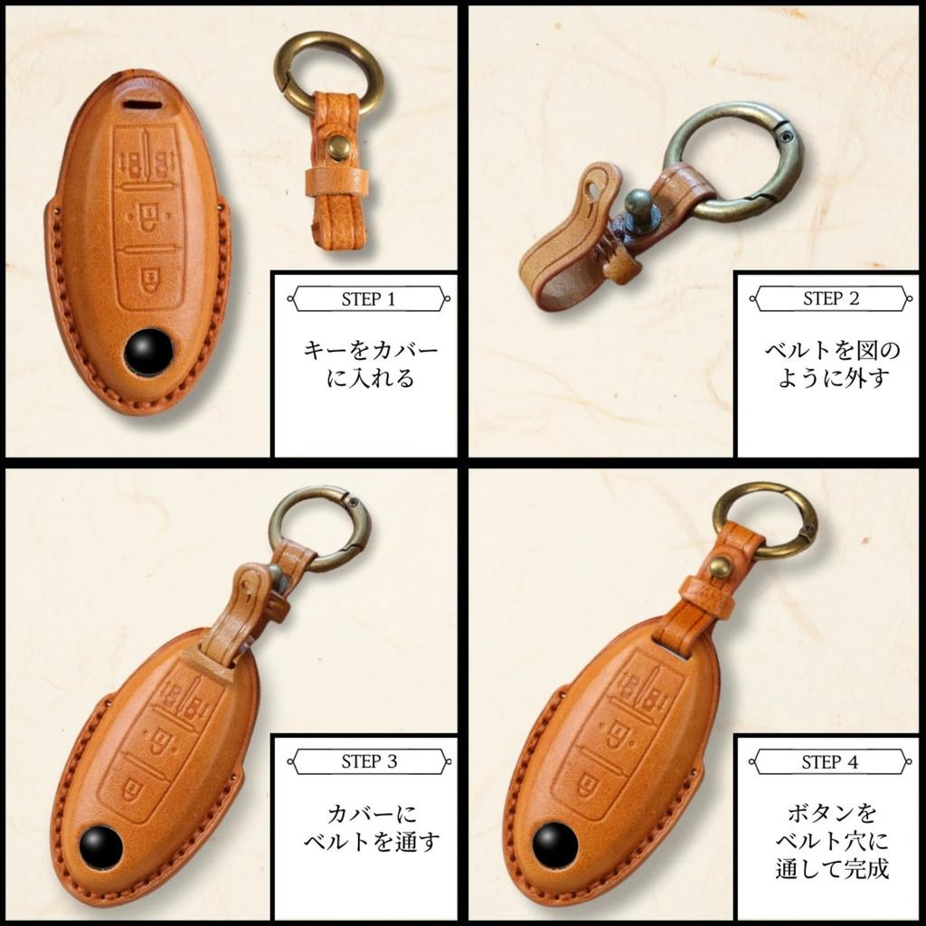 Delica Mini Aura Key Cover for Roox KICKS Smart Key Case Genuine Leather Serena C27 Late Model Smart Key Cover Nissan Compatible Car Key New Car Gift
