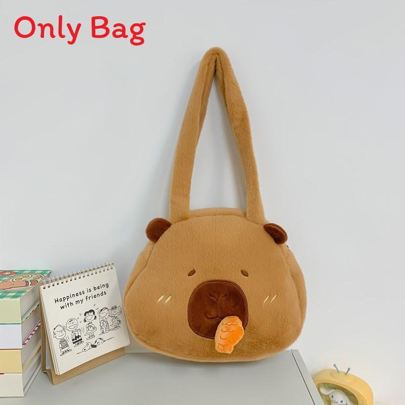 Plush Cat Shape Tote Bag With Zipper Closure For Casual Day Use