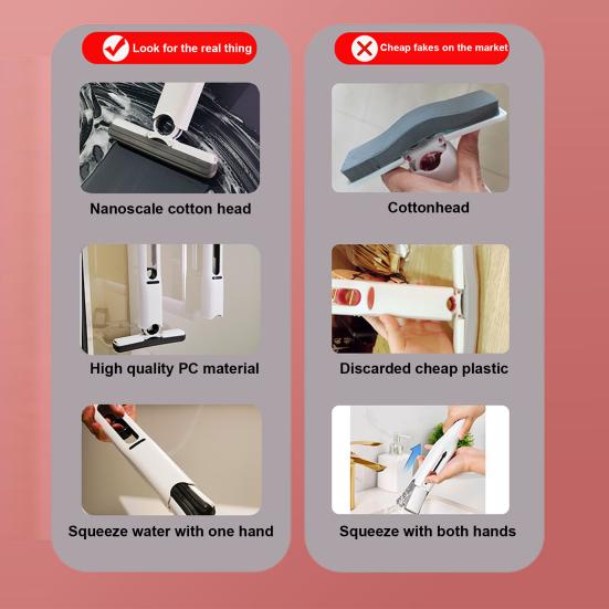 Small Desktop Mop Self-Squeezing Design Foldable Compact Size Portable Multifunctional Tabletop Handheld Cleaner Mop Tool